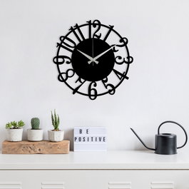Wallity Enzoclock - S006 Reloj de pared decorativo de metal negro